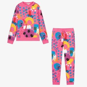 Stella McCartney kids pink painting sweatsuit, NWOT, size 8
